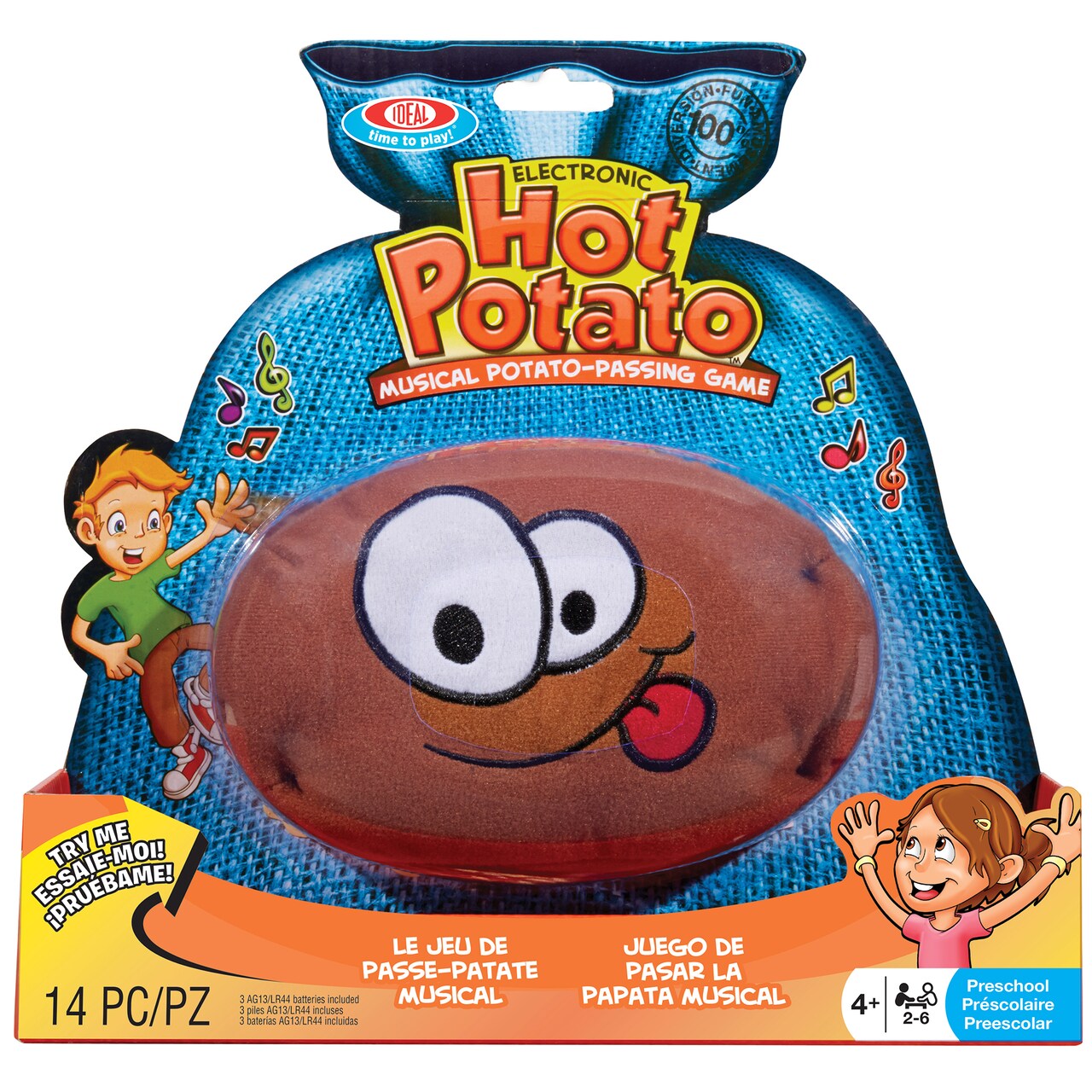 Alex: Ideal: Electronic Hot Potato - Party Game, Musical Potato-Passing Game, Plush Battery-Powered Spud, Fast-Paced, Preschool, Family & Kids Ages 4+